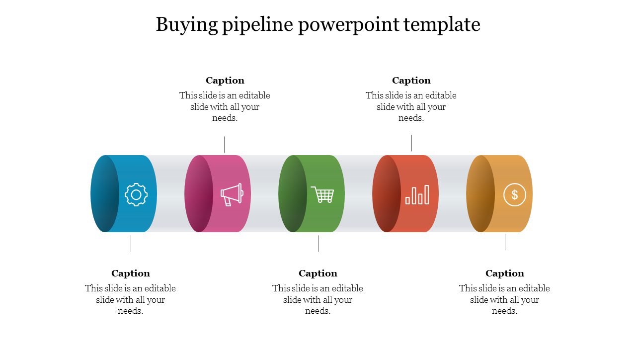 Buying pipeline PowerPoint Template Slide